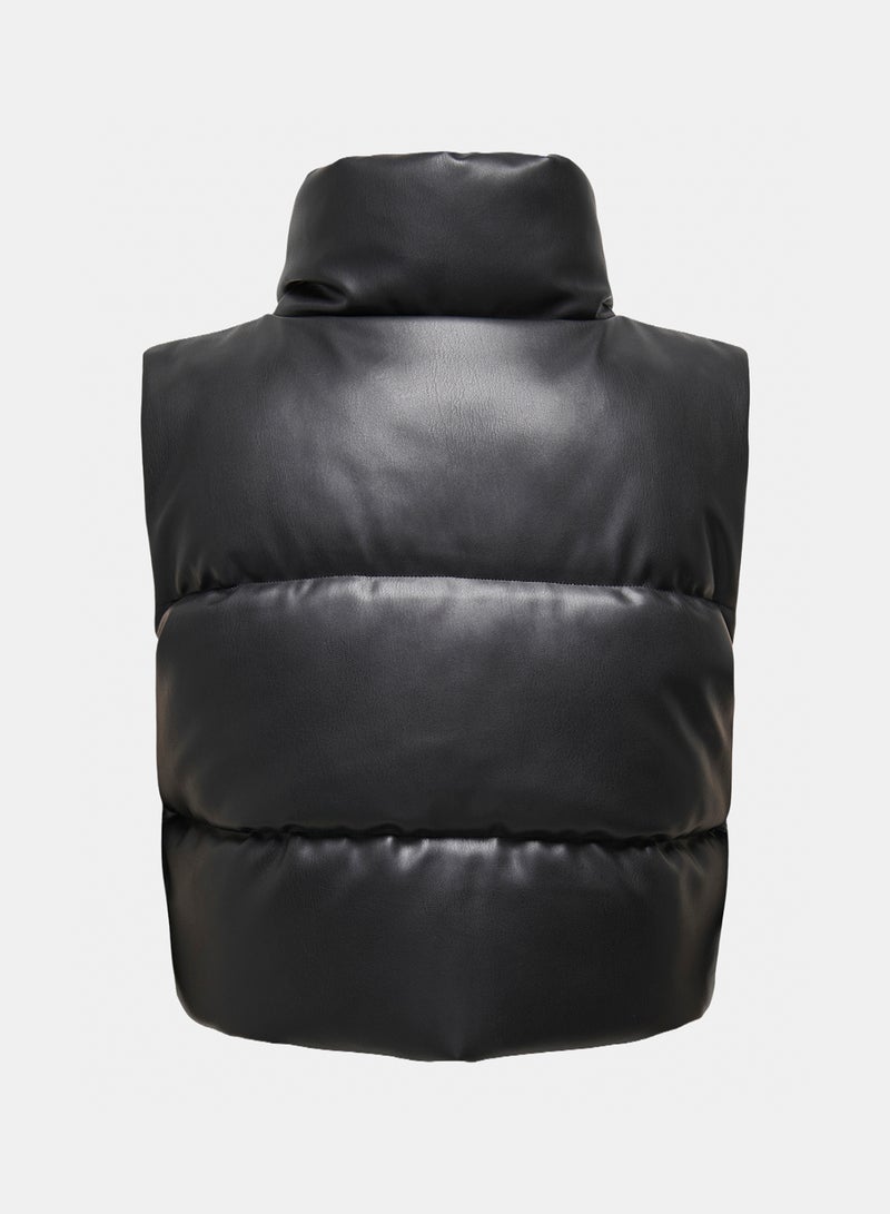 ONLY Onlelsie Faux Leather Waistcoat Cc Otw - Image 2