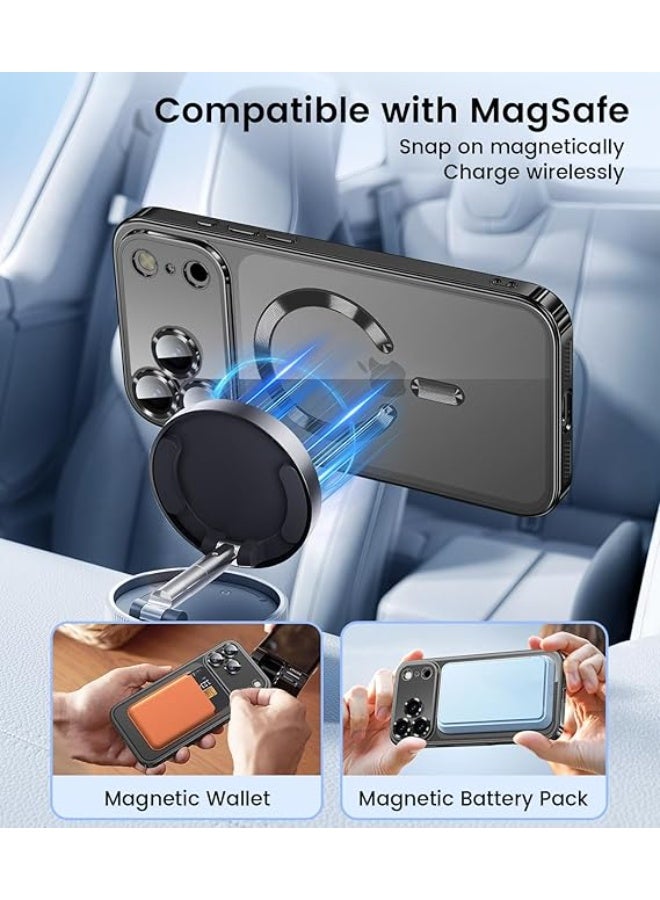 ايكارلوس جراب رفيع وشفاف لهاتف iPhone 17 Pro  متوافق مع MagSafe، واقي عدسة الكاميرا المدمجة، جراب هاتف واقٍ مقاوم للصدمات، غطاء مغناطيسي ناعم مطلي بالكهرباء، أسود - Image 4