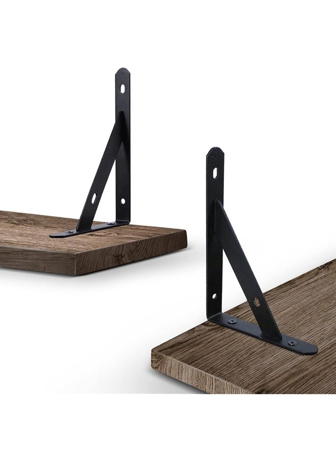 Arabest Corner Floating Shelves Wall Mounted Set of 4, Rustic Wood Wall Storage Shelves for Bedroom, Living Room, Bathroom, Kitchen, Office  - Image 3