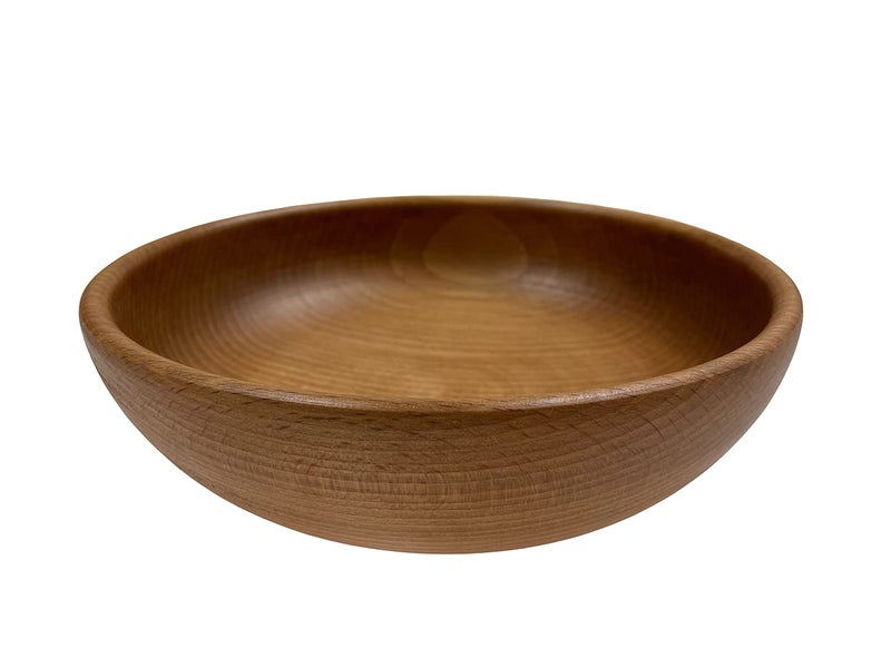 EFO Wooden Bowl 20 cm  Bowl for Fruit or Salad Made of Rustic Beechwood  Wooden Dish for Snacks Serving or Decor  Ideal for Kitchen Picnic Dining or Gift Use  Natural Finish