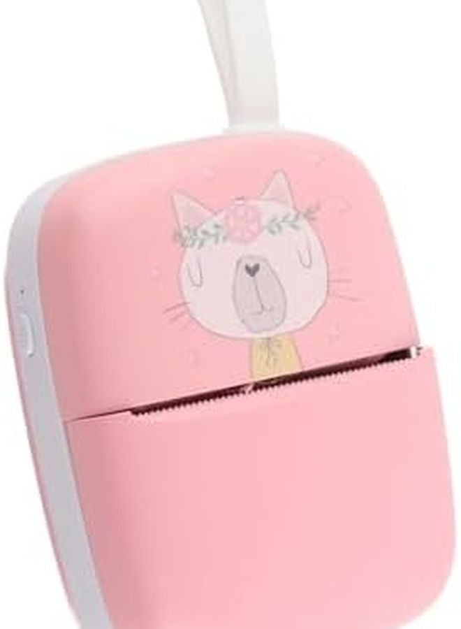 Pink Mini Thermal Printer Bluetooth Portable HD Sticker Maker For Photos - Image 1