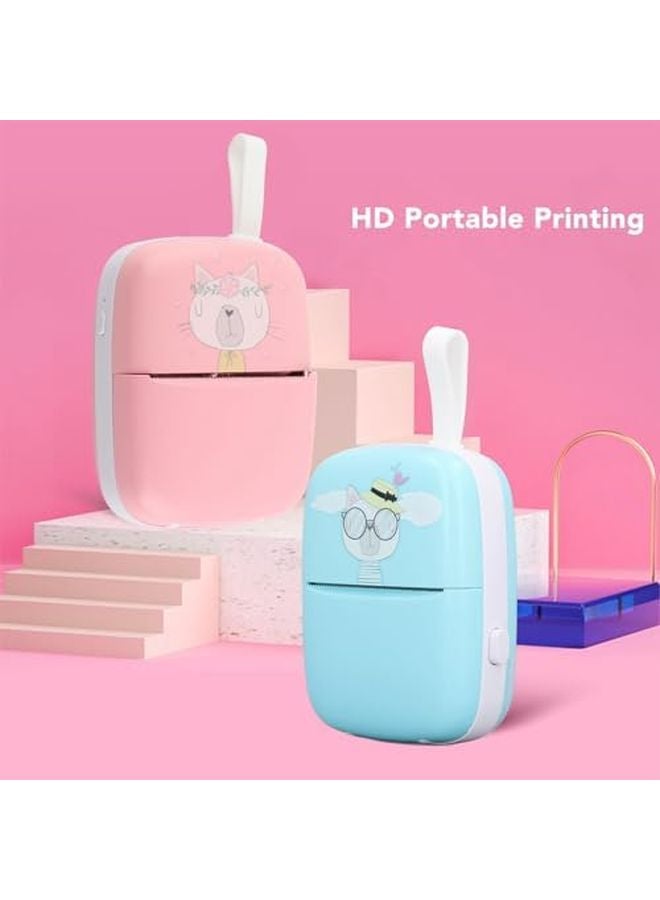 Pink Mini Thermal Printer Bluetooth Portable HD Sticker Maker For Photos - Image 5