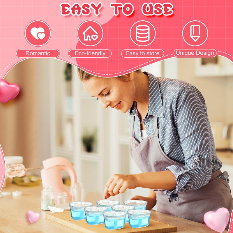 Layhit 100 Pcs Heart Shaped Storage Containers Plastic Mini Heart Box Clear Food Storage Containers with Lid Portion Cups for DIY Craft Liquid Foam Ball Soft Clay(1.7 oz) - Image 5