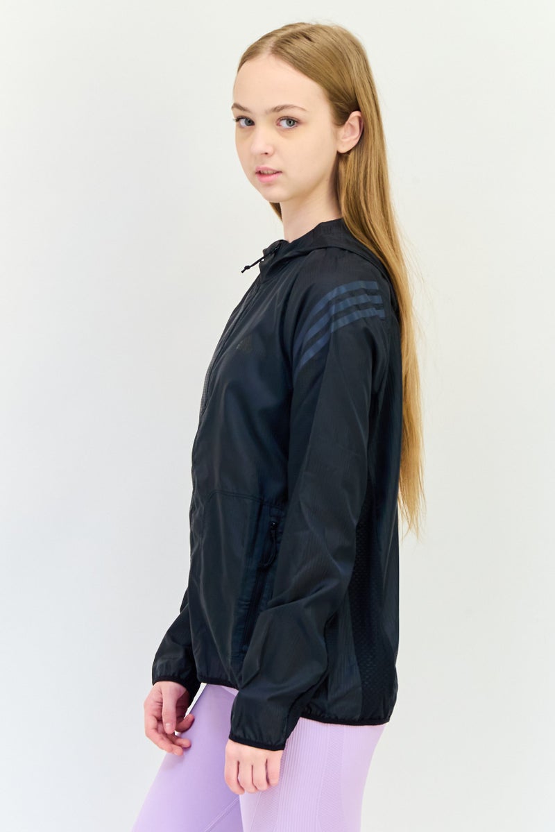 Adidas Women Sportswear Fit Long Sleeve Running Windbreaker Jacket, Black - Image 4