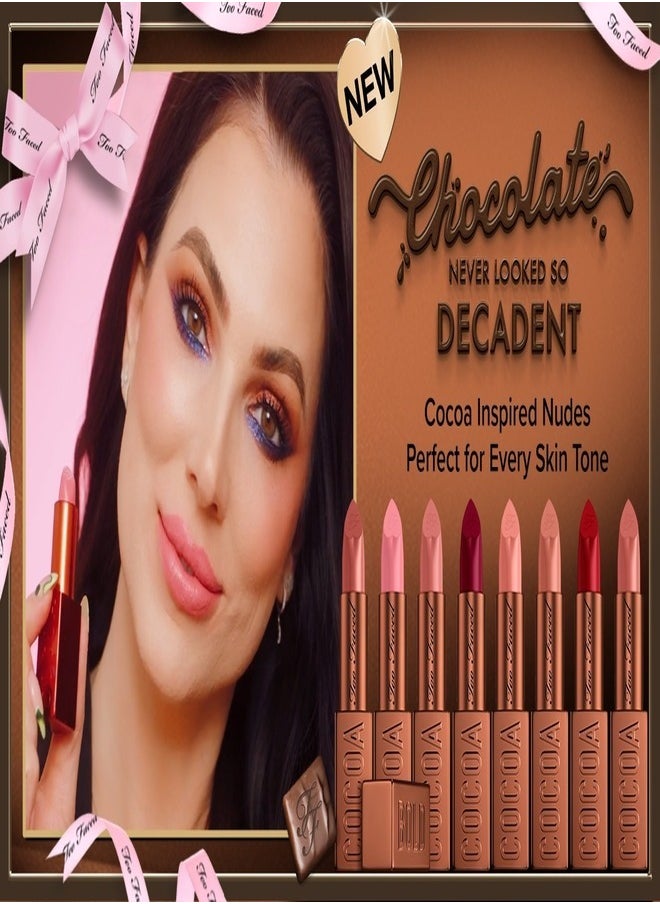Too FacedCosmetics - Too Faced Cocoa Bold Em-Power Cream Lipstick, Buttercream (3.3g) – Luxuriously Creamy, Long-Lasting Lipstick with Rich Buttercream Nude Shade, Infused with Cocoa Butter for Hydration and Comfort - Image 1