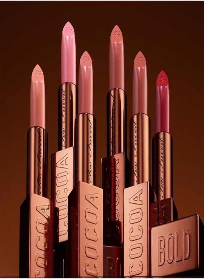 Too FacedCosmetics - Too Faced Cocoa Bold Em-Power Cream Lipstick, Buttercream (3.3g) – Luxuriously Creamy, Long-Lasting Lipstick with Rich Buttercream Nude Shade, Infused with Cocoa Butter for Hydration and Comfort - Image 1