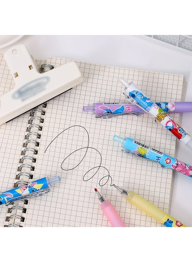 6PCS Stitch Rollerball Pen Set, Cute Cartoon Writing Pens for Kids Students School Supplies Birthday Party Favors Gift - Image 2