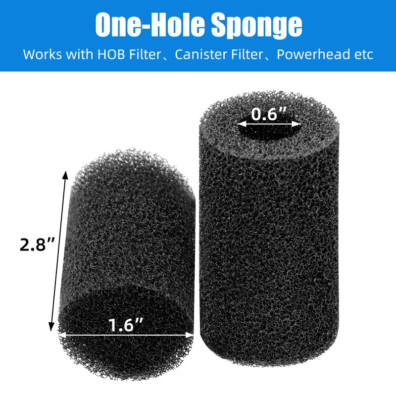 AQUANEAT 6-Pack Pre-Filter Sponge for Aquarium Shrimp Fry Fish Tank Filter 0.6â€ Intake, Replacement Foam Cover - Image 2