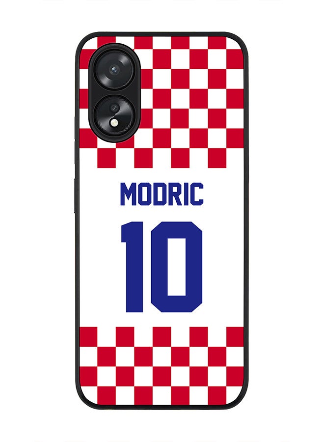 Stylizedd Rugged Black Edge case for Oppo A18 / Oppo A38, Slim fit Soft Flexible Rubber Edges Anti Drop Cover - Football Team - Croatia, Player Name - Modric - Image 1
