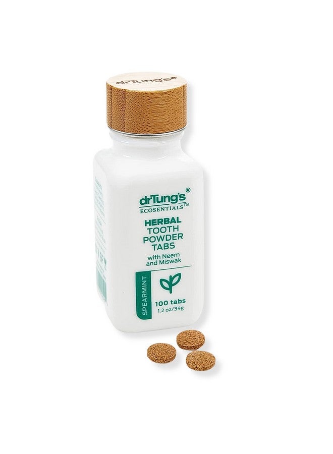drTung's Drtung’S Herbal Toothpaste Tablets Fluoride Free Toothpaste Tabs Travel Size Toothpaste Tsa Compliant Vegan Plastic Free Chewable Tablets Spearmint (100 Tabs) - Image 1