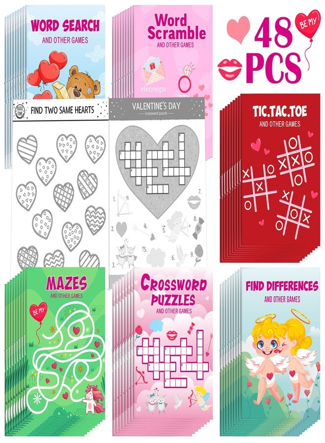 هونغداو مجموعة كتب أنشطة مصغرة من هونغداو، 48 قطعة، لعيد الحب، للأولاد والبنات، مليئة بالمرح والألعاب، تتضمن أنشطة شيقة مثل المتاهات، والبحث عن الكلمات، وإيجاد الاختلافات، وغيرها الكثير، هدية مثالية للحفلات والفصول الدراسية. - Image 1