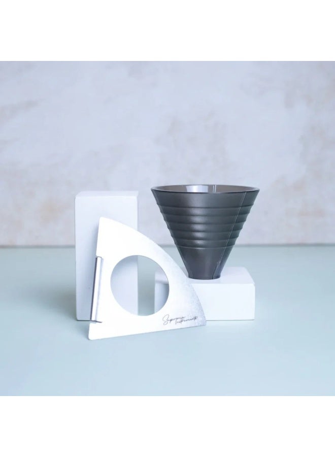 Suprima Instruments SD1R Dripper Black – Food-Grade Polycarbonate with Stainless Steel Ruler, 1-2 Cups Capacity, Precision Coffee Brewer - Image 2