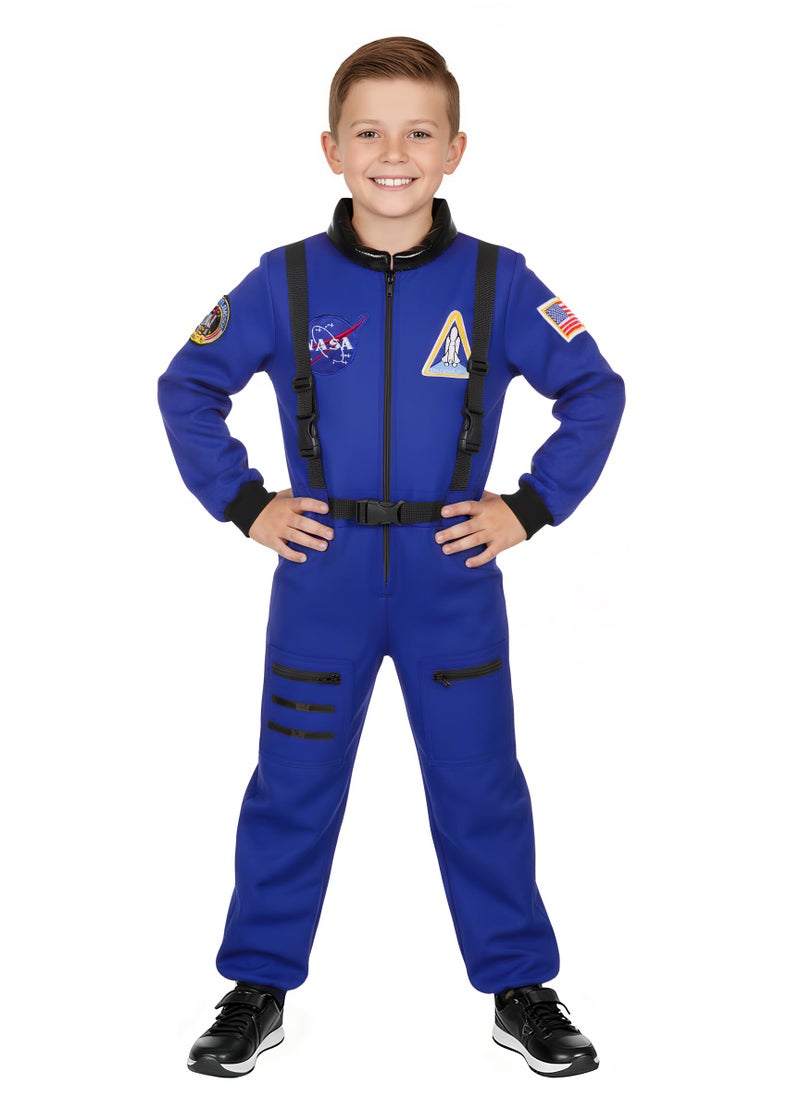 Dormstop Astronaut Costume for Kid Boy NASA Space Jumpsuit Space Outfit Pretend Dress up 3-12Years - Image 1