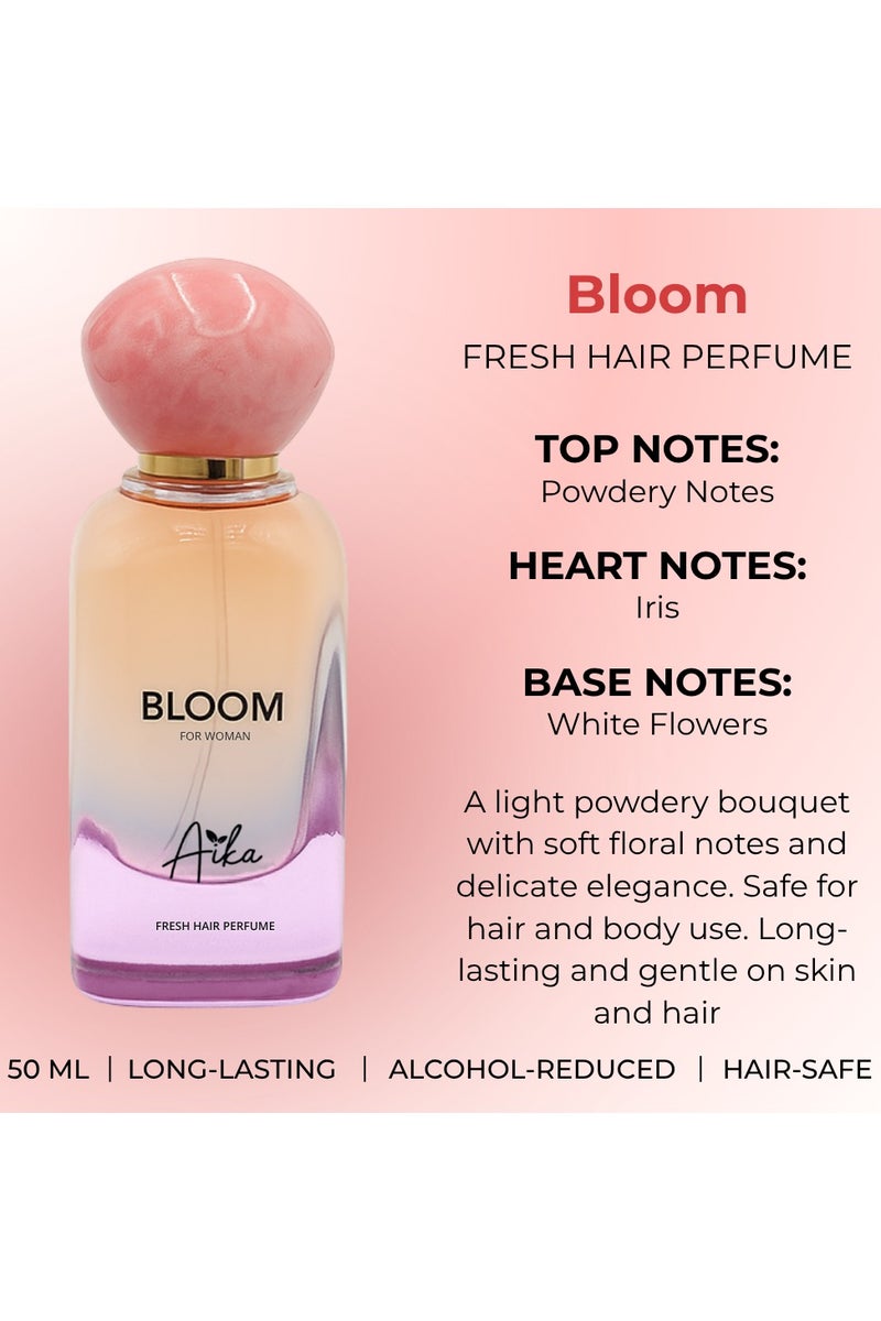ايكا عطر آيكا بلوم للشعر والجسم 50 مل - رائحة زهرية ناعمة مع لمسة من البودرة والمسك الأبيض - رذاذ طويل الأمد خالٍ من الكحول للنساء - رذاذ منعش للشعر والجسم - Image 4