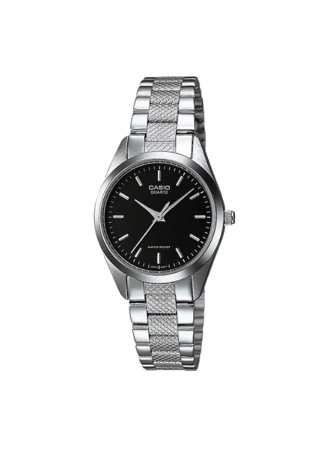 Casio Women's Watch - LTP-1274D-1ADF Black Dial, Silver Band - Image 1