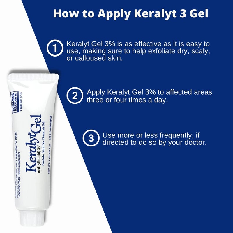 keralyt Keralyt 3% Salicylic Acid Gel - Exfoliating Moisturizing Skin Gel - Promotes Relief from Itchy, Redness, Dryness, Roughness, and Flakey Skin from Psoriasis, Eczema, Acne, Dermatitis  - Image 4