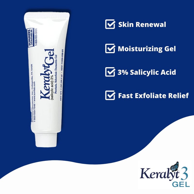 keralyt Keralyt 3% Salicylic Acid Gel - Exfoliating Moisturizing Skin Gel - Promotes Relief from Itchy, Redness, Dryness, Roughness, and Flakey Skin from Psoriasis, Eczema, Acne, Dermatitis  - Image 3