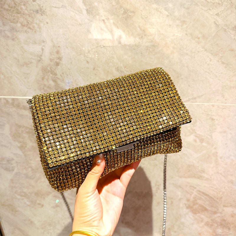 Women'S Bag Rhinestone Flip Shoulder Bag Chain Crossbody Bag Clutch Bag Shiny Party Evening Bag - Image 5