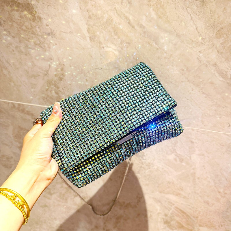 Women'S Bag Rhinestone Flip Shoulder Bag Chain Crossbody Bag Clutch Bag Shiny Party Evening Bag - Image 4