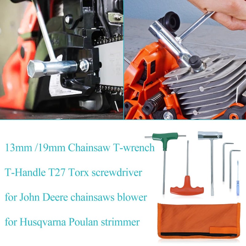 Atunee Chainsaw T Wrench 19mm x 13mm and T-Handle T27 Torx Screwdriver Kit for Husqvarna Stihl 017 018 019 020 021 023 024 025 026 028 034 Chainsaw Replace 1129 890 3401 0812 370 1000 - Image 4