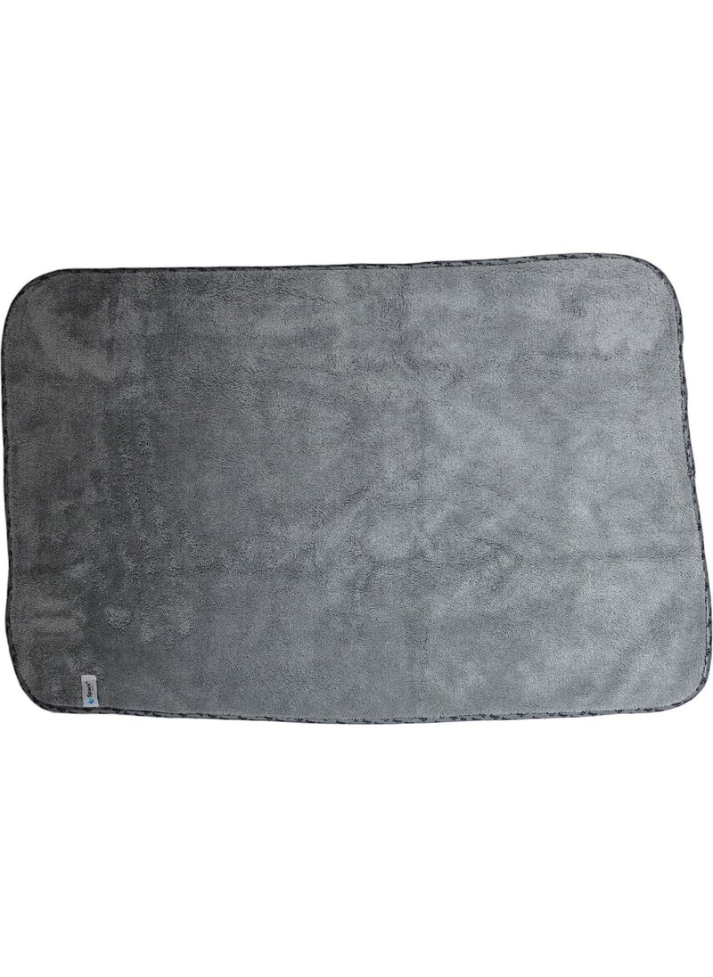 Spark - (1 Piece) 2316 Microfiber Plush Car Drying and Cleaning Cloth Large Size 60X90 Cm. Grey - Image 1