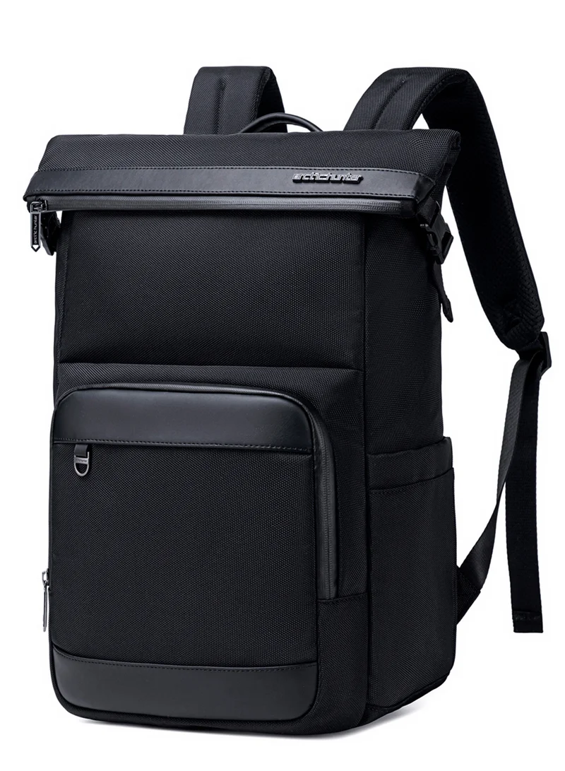 أركتيك هانتر Unisex 15.6-inch Laptop Backpack 180° Open Shoulder Daypack for Office Business Travel College School, B00684 , Black