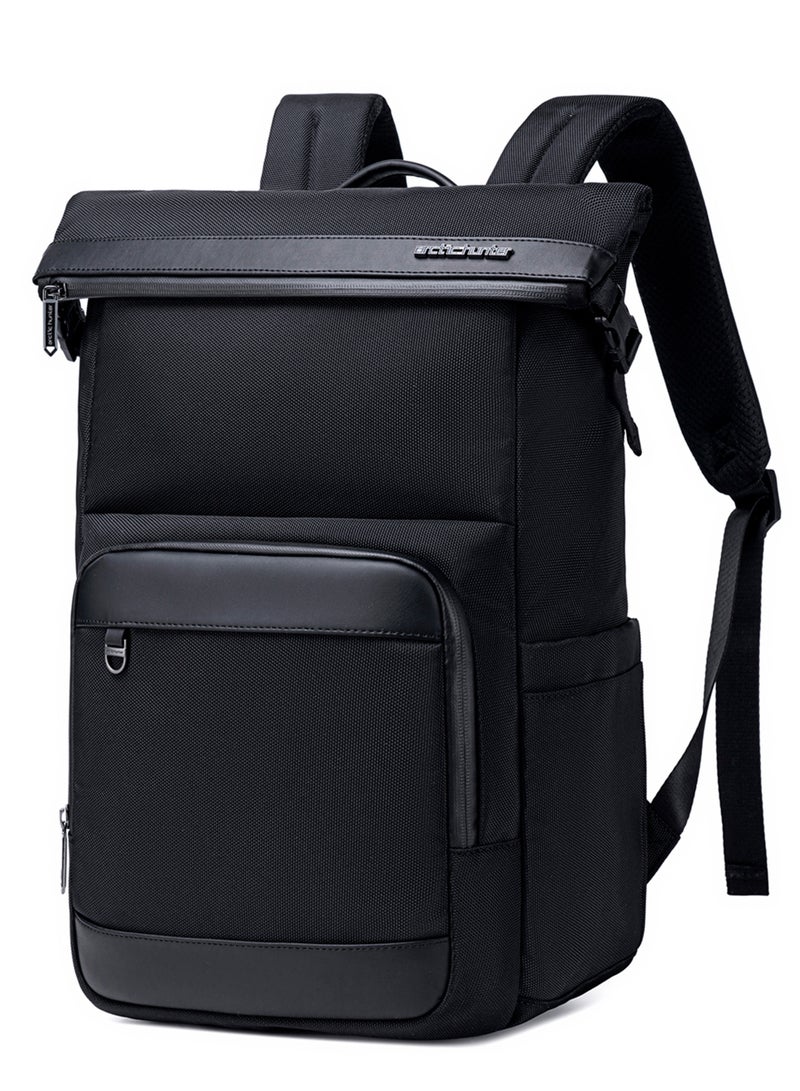 ARCTIC HUNTER Unisex 15.6-inch Laptop Backpack 180° Open Shoulder Daypack for Office Business Travel College School, B00684 , Black - Image 1