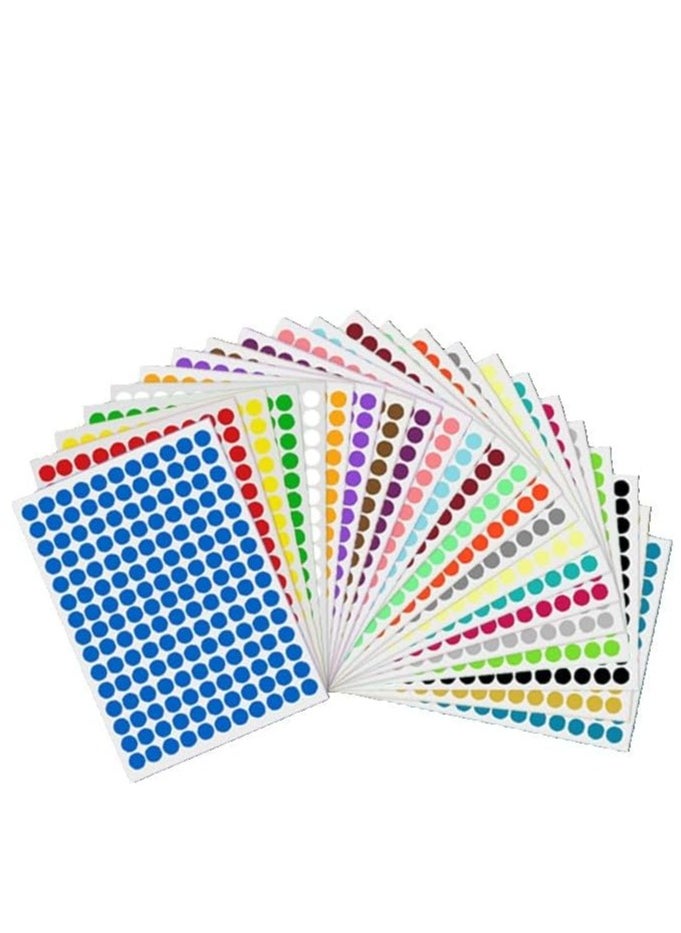 Generic - Small Circle Dot Stickers, 16 Sheets Color Labels Coding Circle Round Coding Dot Labels Stickers, Coding Adhesive Colored Sticker for Coloring Marking Organizing 0.25 Inch - Image 1