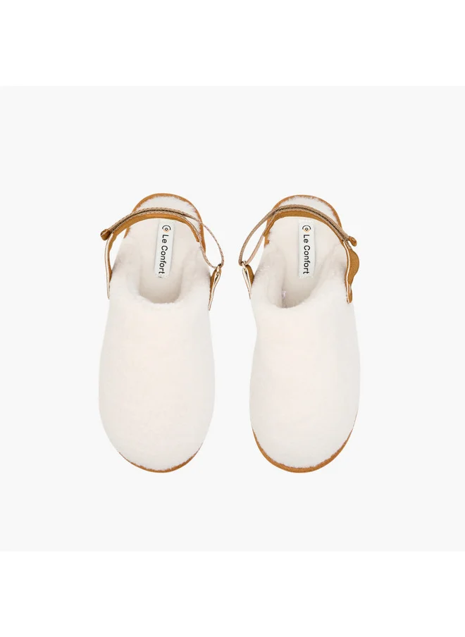 Le Confort Women Bedroom Slippers with Hook and Loop Closure