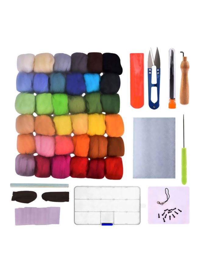 36-Colours Wools Hoops DIY Kit Multicolour - Image 1
