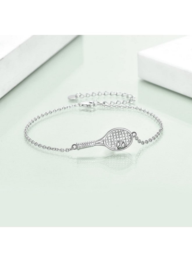 YFN Tennis Racket Anklet Sterling Silver Sport Jewelry Tennis Theme Gifts For Women Tennis Lover Player - Image 3