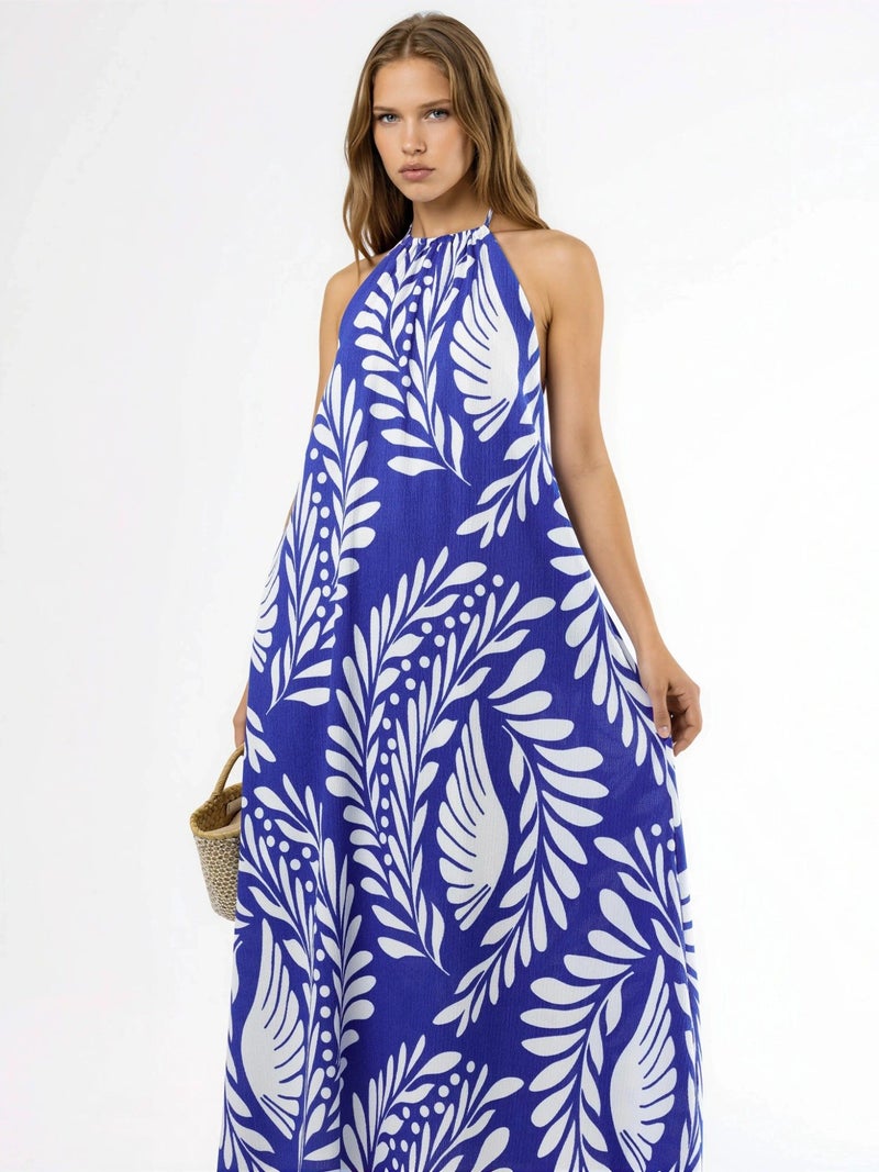 HICCUP Patterned Halter Neck Maxi Dress - Image 5