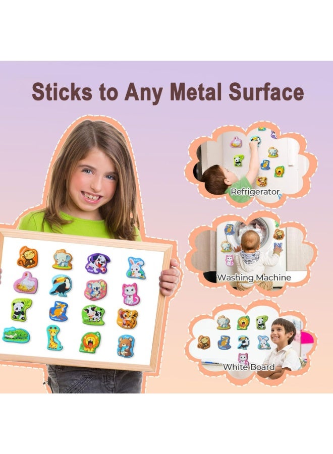 McmhyingPop Magnetic Animal Fridge Magnets, 16 Puzzles for Toddlers 3 4 5 Years, Montessori STEM Toys, Travel Gift for Boys Girls - Image 4