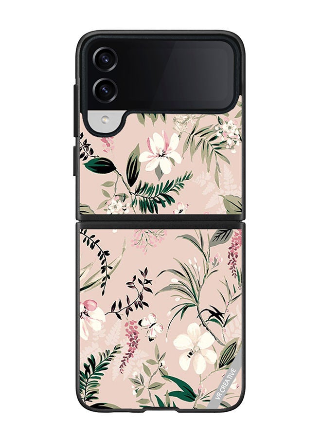 VR CREATIVE Protective Case Cover For Samsung Galaxy Z Flip4 Whitpi Design Multicolour - Image 1