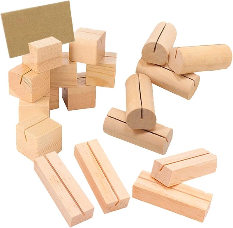 Wooden Table Number Holder 20pcs Name Memo Clips Photo Holder Clamp Business Card Stand(C 10PCS) - Image 2