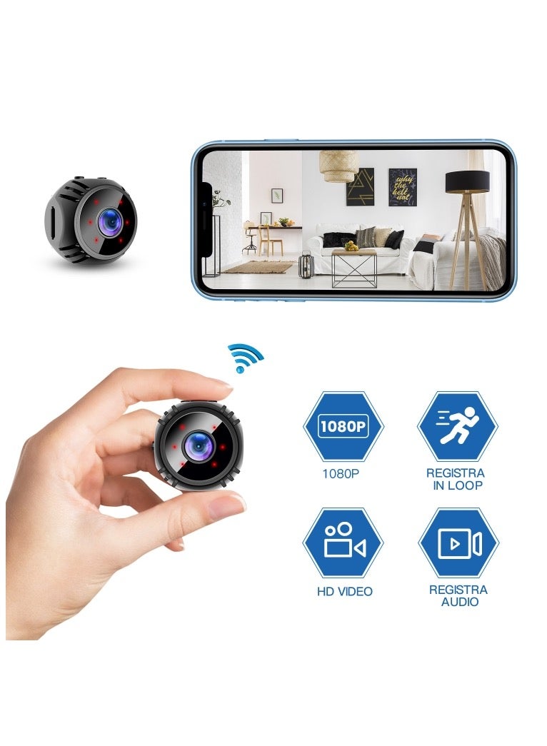 W8 Mini Camera HD 1080P Night Vision Battery Video Surveillance Wifi Smart Home Camera - Black - Image 3