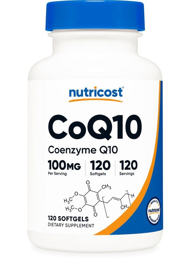 Nutricost CoQ10 Softgels (120 Servings, 100 mg Per Serving) - Better Absorption, Ultra Pure CoQ10 Supplement, Gluten Free and Non-GMO - Image 1