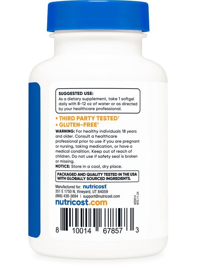 Nutricost CoQ10 Softgels (120 Servings, 100 mg Per Serving) - Better Absorption, Ultra Pure CoQ10 Supplement, Gluten Free and Non-GMO - Image 4