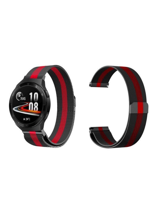 NIBEMINENT Replacement Band For Huawei Watch GT 2e - 46mm Black/Red  - Image 2