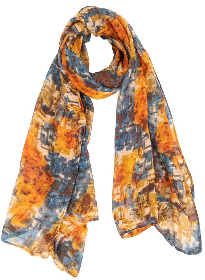 إيوهاك وشاح نسائي خفيف الوزن من إيوهاك، بنقشة زهور بوهيمية مطبوعة بتقنية التاي داي، مناسب لفصلي الربيع والصيف. - Image 1