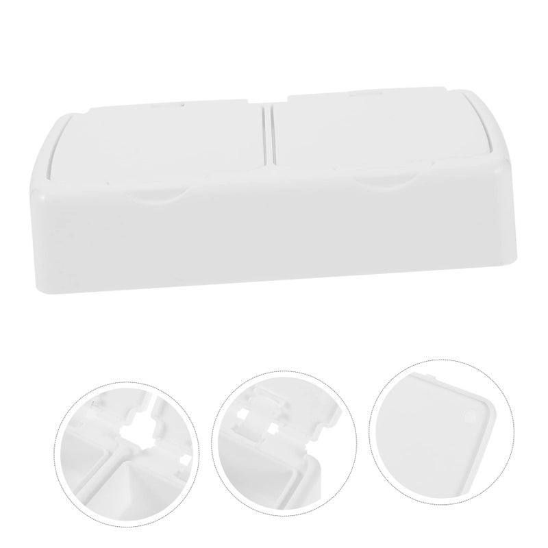 Dual Compartment Cotton Swab Holder Box Portable Dustproof Organizer For Travel - Image 3