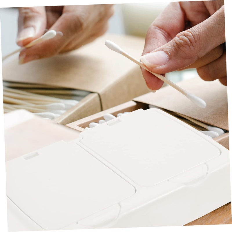 Dual Compartment Cotton Swab Holder Box Portable Dustproof Organizer For Travel - Image 5