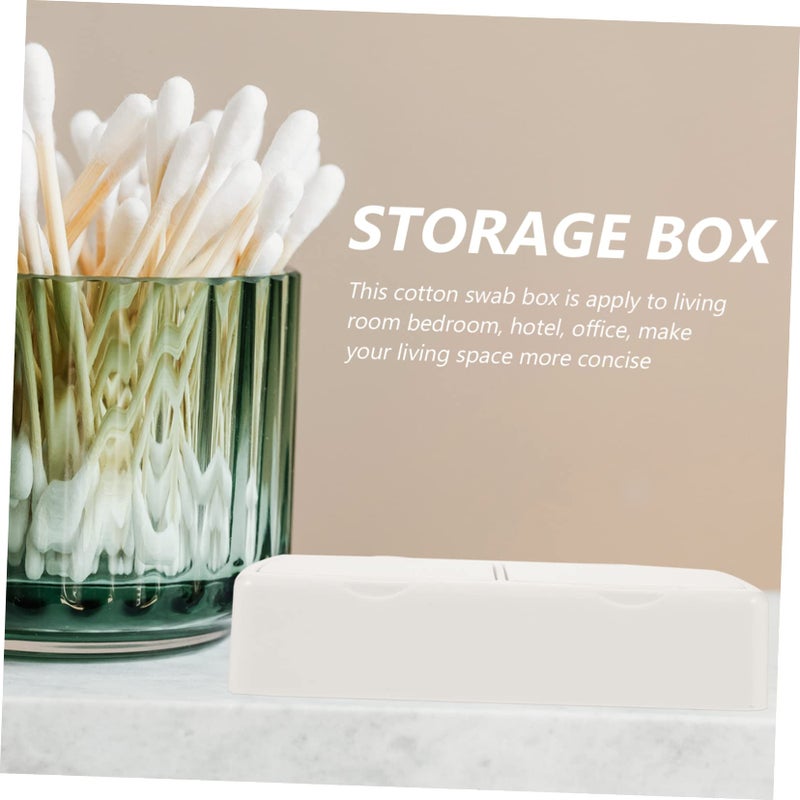 Dual Compartment Cotton Swab Holder Box Portable Dustproof Organizer For Travel - Image 4