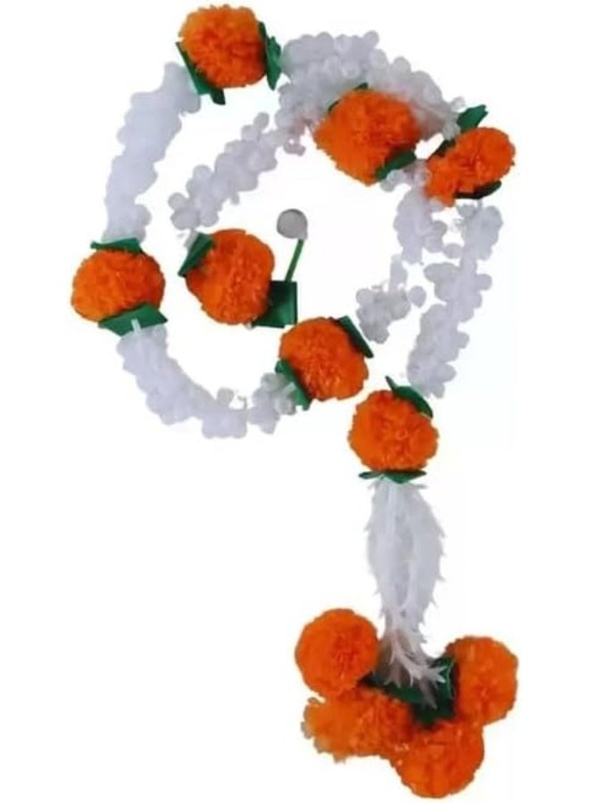 Day To Day Decorative Craft Artificial Flower String with Marigold and Jasmine Flower For Decoration- 145cm - Image 2