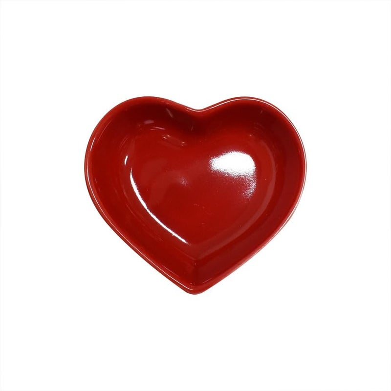 Yuauy 6 pcs Red Heart Shaped Porcelain Soy Sauce Dish 165 oz Ceramic Dip Dipping Bowls for Dinner Baking BBQ and Cooking - Image 3