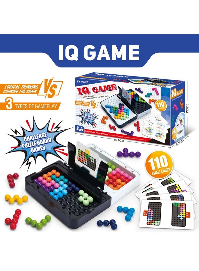 IQ Game Puzzle Set - 118 Challenges 2D & 3D Logic Games for Kids Ages 6+ & Adults - 3D Maze Toy, Brain Teasers & Smart Puzzles from 7+ Years - 2-Player Mode, Problem-Solving & Critical Thinking - Educational Toy, Family Game Night & Gift - Durable - Image 1