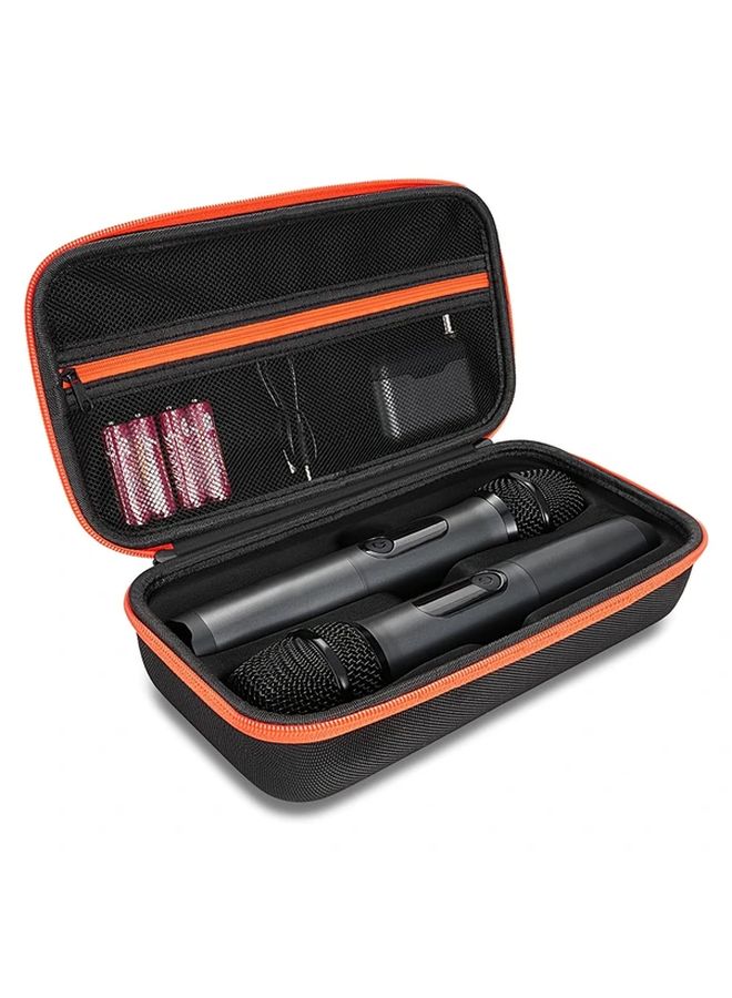 Shockproof Drop Proof EVA Storage Bag Dual Microphone Case Style 2 Black - Image 4