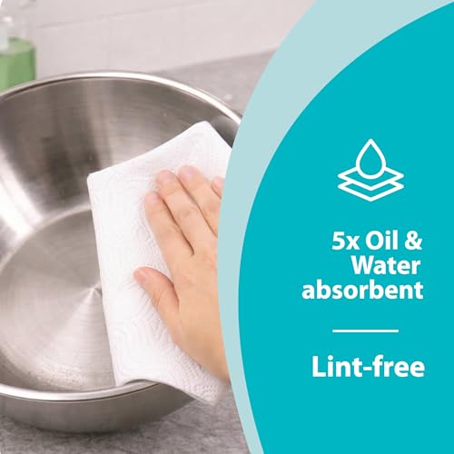 Origami 2 Ply 6 in 1 Kitchen Tissue Paper Roll | Tough, Super Absorbent & Food Safe Tissues for Spotless Cleaning | Ideal for Multi Purpose Use (60 Pulls Per Roll, 360 Sheets) - Image 4