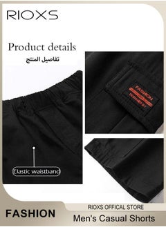 RIOXS Men's Casual Loose Shorts, Outdoor Quick Drying Sports Short Pants, Stretch Short With Multiple Pockets, Relaxed Fit Cotton Blend Work Shorts, Lightweight Running Shorts, Comfy Breathable Athletic Shorts  - Image 5