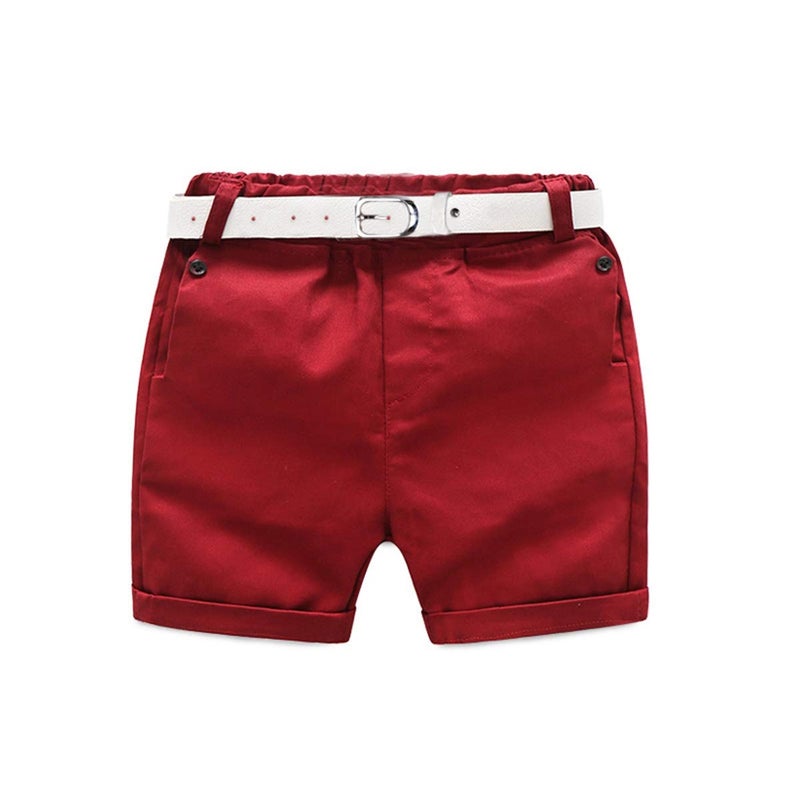 CIYCUIT Toddler Baby Boys Rose Floral Shorts Set Short Sleeve Button Down Shirt + Shorts Pants 2 Pieces Infant Summer Clothes Outfits Red 3-4 Years - Image 4